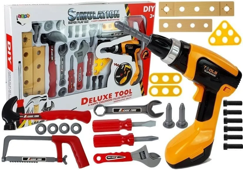DIY set alata s bušilicom i ručnom pilom - 29 elemenata - cover