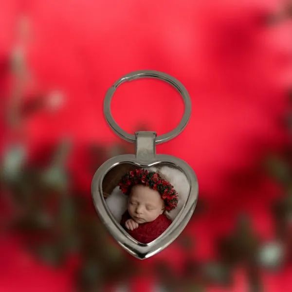 Personalizirani privjesak za ključeve sa fotografijom u obliku srca 3d - cover