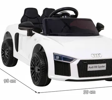 Licencirani auto na akumulator Audi R8 - bijeli - cover