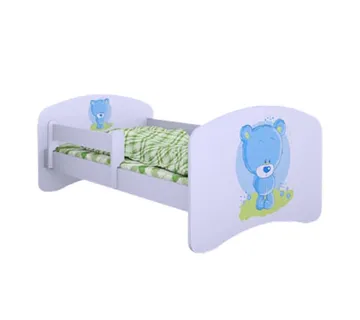 Drveni dječji krevet Happy plavi medo bez ladice – 160*80 - cover