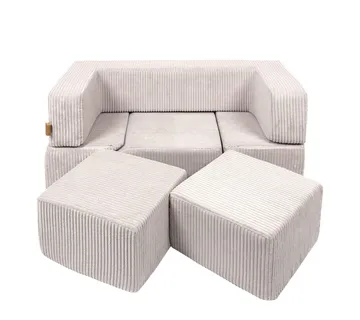 Kauč ​​od baršunastih cigli - ecru - cover