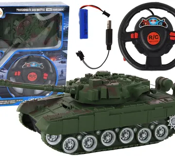 R/C Tank Remote Controlled Lights Sound Green 1:18 27MHz - cover