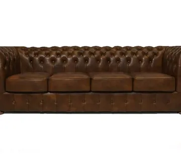 Chesterfield Garnitura Class Leather | 4-sjedišta | Cloudy Brown Light - cover