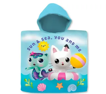 Gabby’s Dollhouse ‘Sun & Sea’ dječji poncho za plažu, 60×120 cm - cover