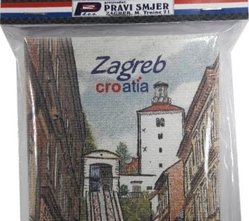 ZAGREB, magnet za hladnjak 6 x 8 cm - mini slikarsko platno - cover