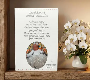 Zahvala krsnim kumovima – personalizirana slika s fotografijom - Virje