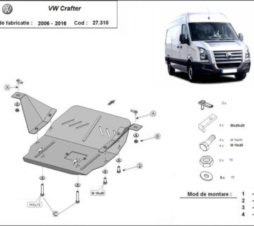 Zaštita MOTORA, MJENJAČA - 2mm ČELIK - VW CRAFTER (2006-2016) - cover