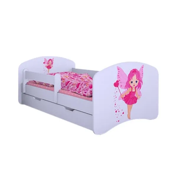 Drveni dječji krevet Happy vila s ladicom – 140*70 - cover