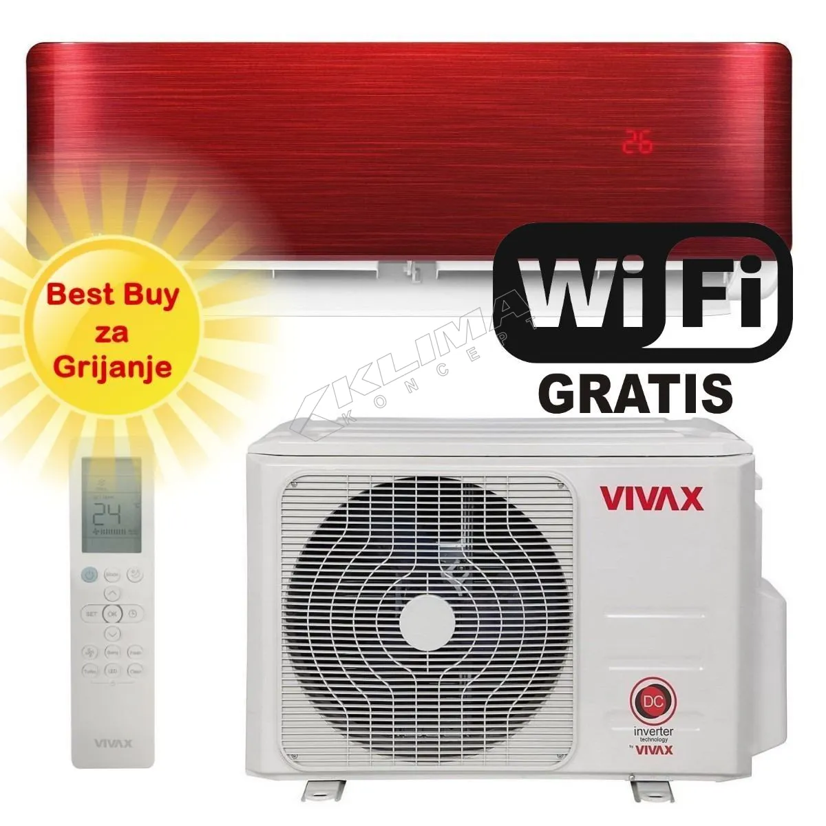 VIVAX KLIMA UREĐAJ ACP-12CH35AERI+ R32 RED - cover