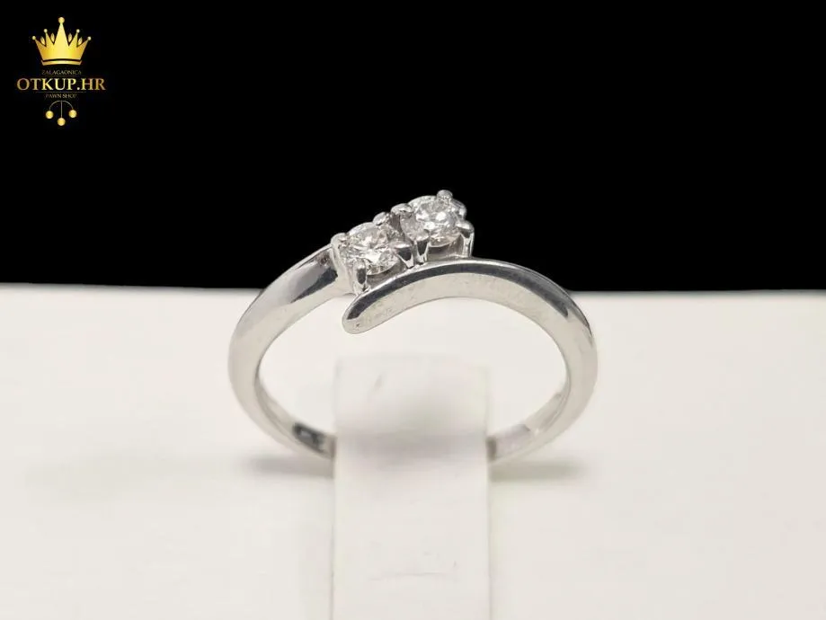 ZLATNI PRSTEN S DIJAMANTIMA - 0.16ct - 2.79G .750 (18K) / R1, RATE !! - cover