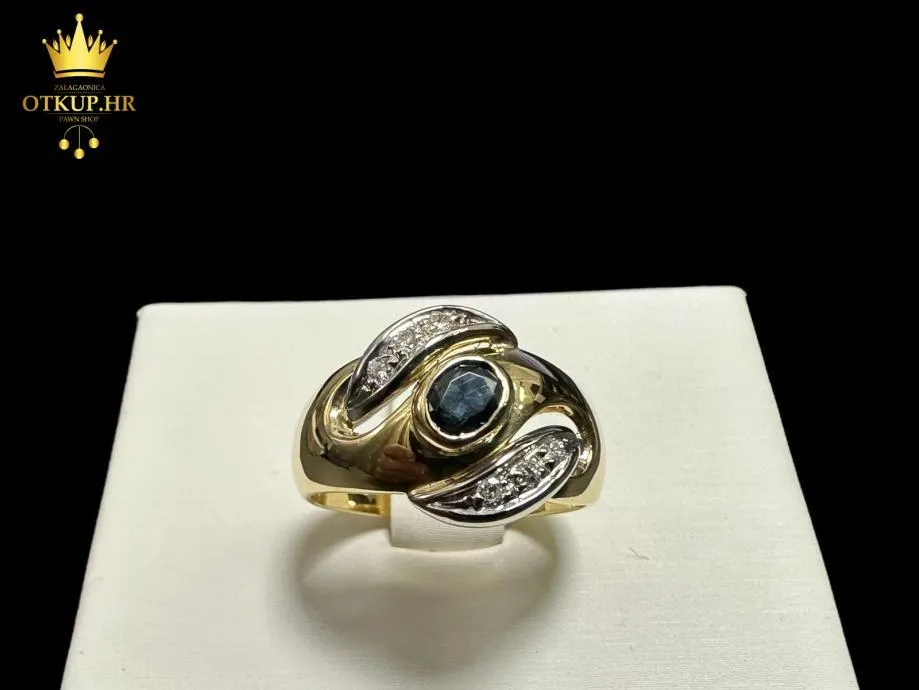 ZLATNI PRSTEN S DIJAMANTIMA - 0,06ct - 5,87G .750 / R1, RATE !! - cover