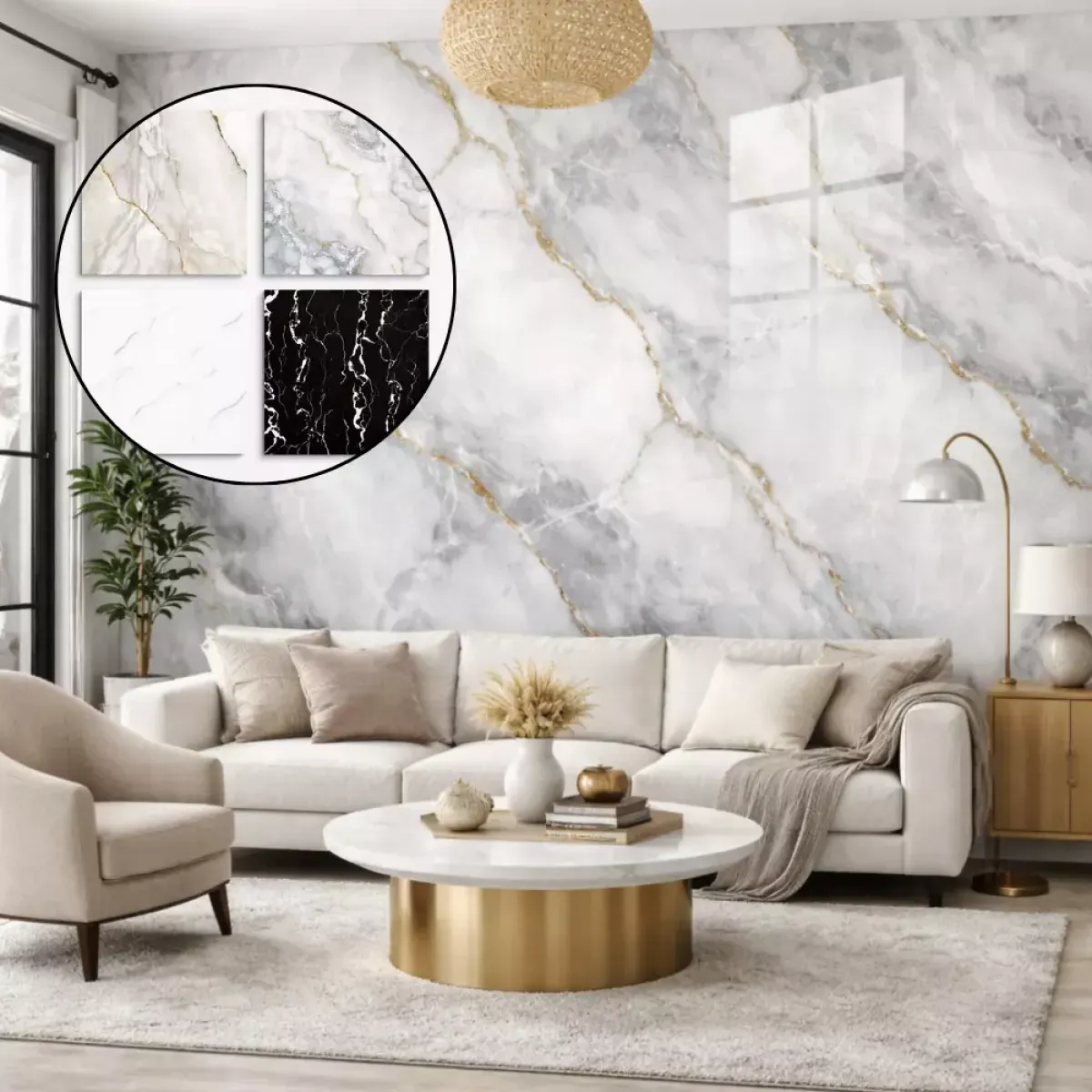 (10 komada) Samoljepljive zidne ploče Prestige - imitacija mramora - cover