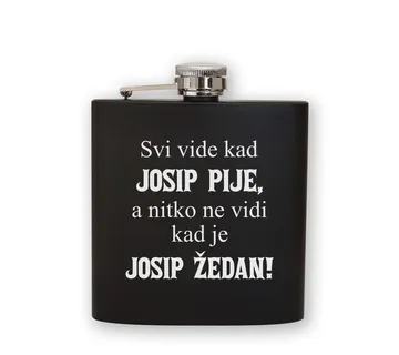 Šaljiva personalizirana crna pljoska - cover