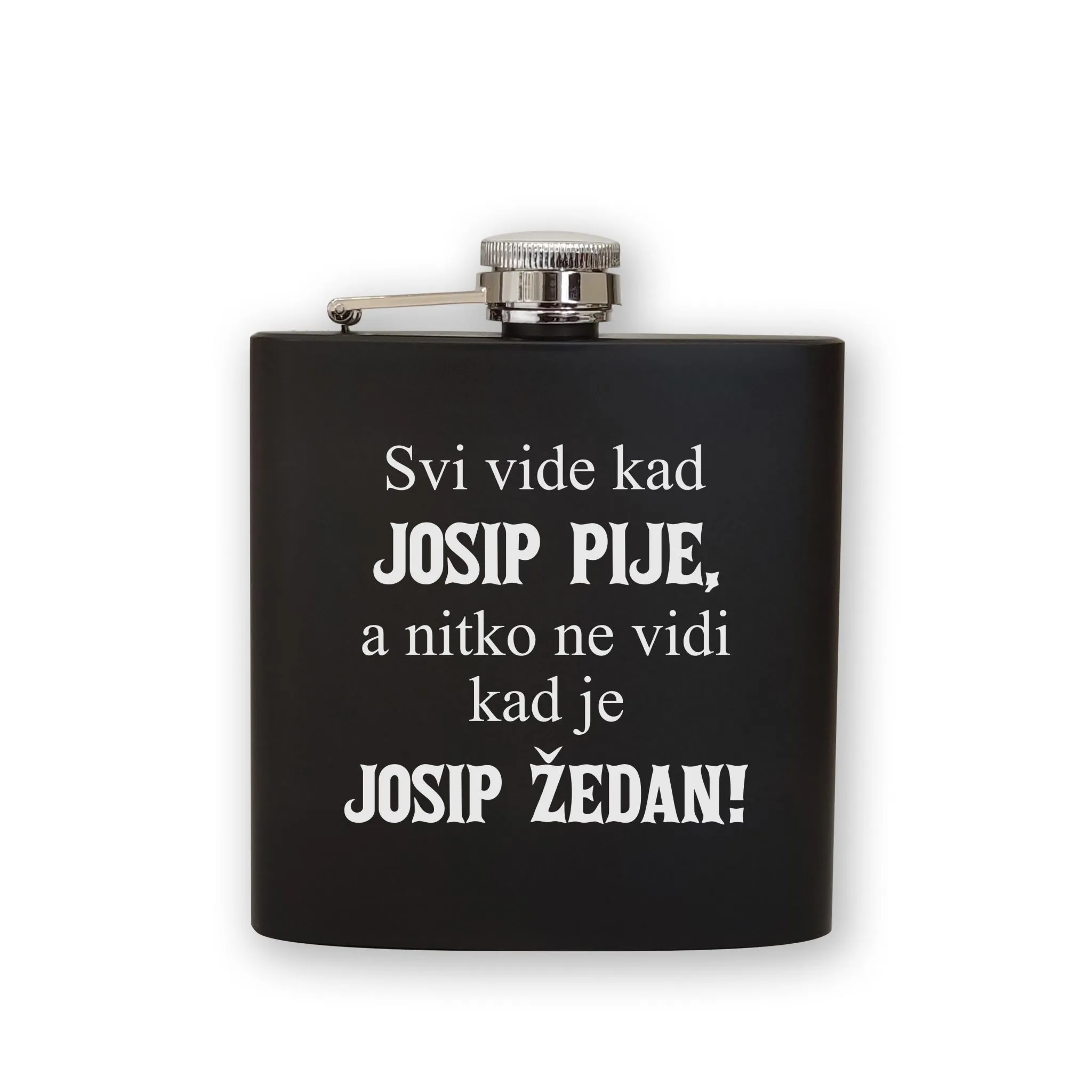 Šaljiva personalizirana crna pljoska - cover