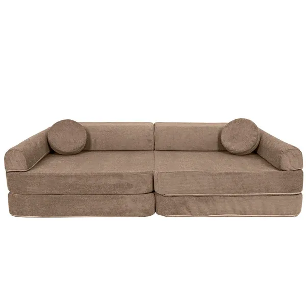 velika modularna sofa za djecu - slimcord corduroy smeđa - slika 4