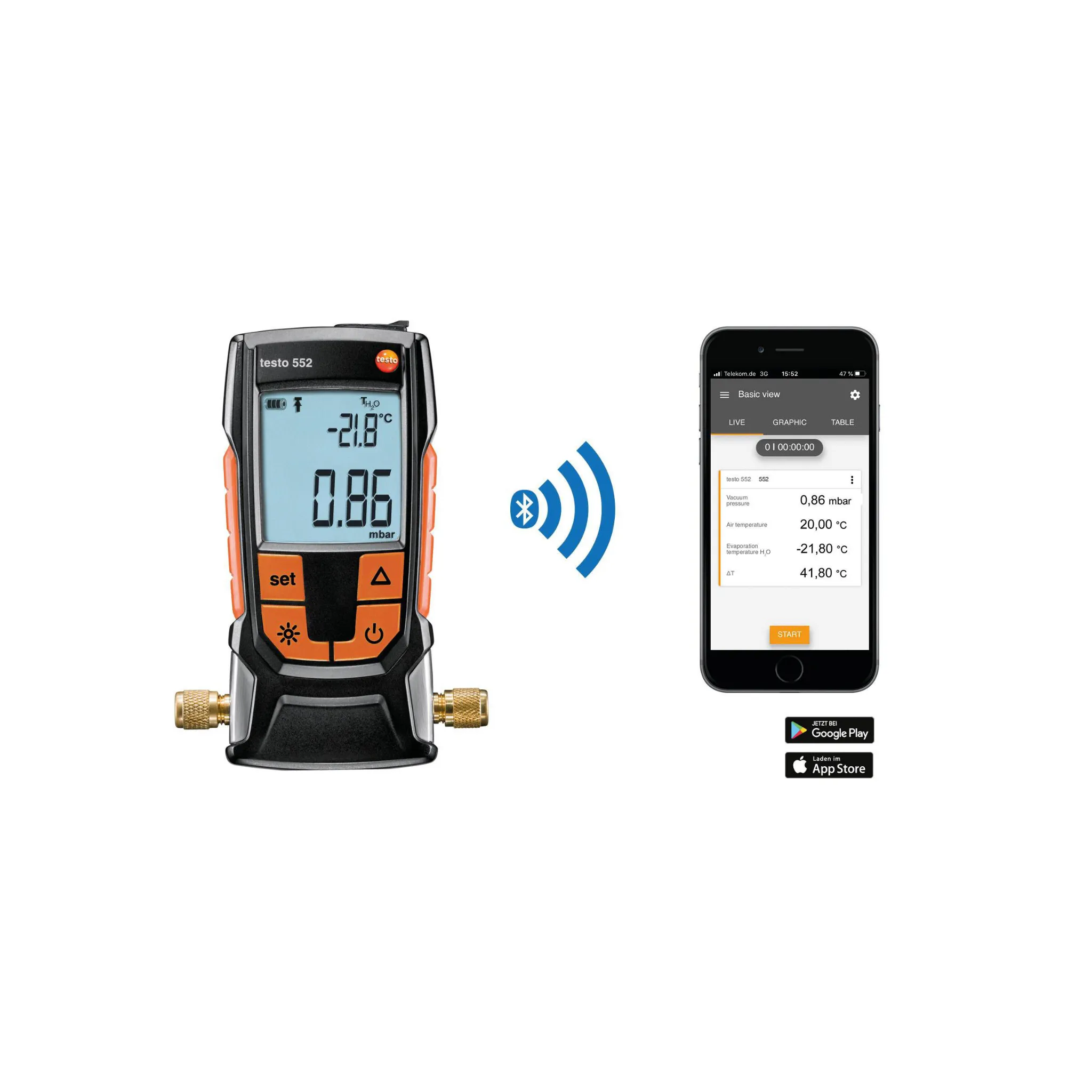 TESTO Mjerač vakuuma digitalni s Bluetooth vezom 552