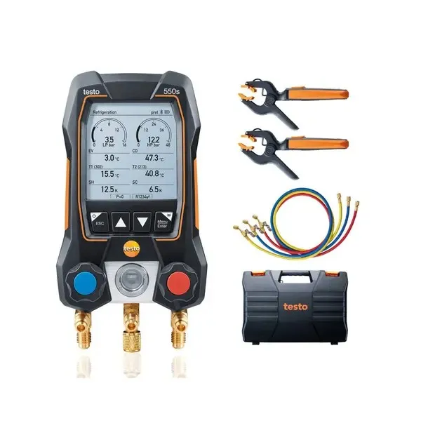 testo manometar pametni digitalni set sa crijevima za punjenje 550s - slika 1