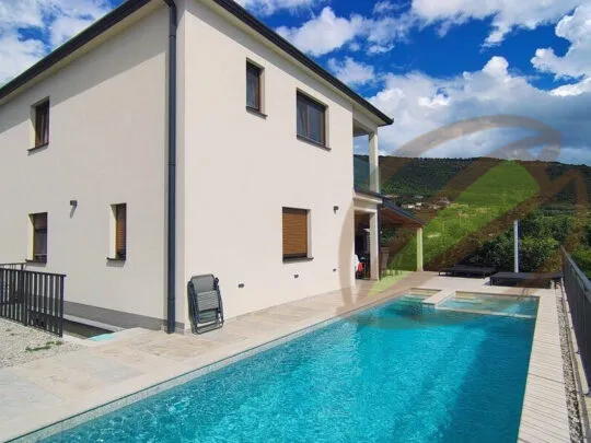 istra, labin, nova kuća s bazenom i pogledom na more - slika 2