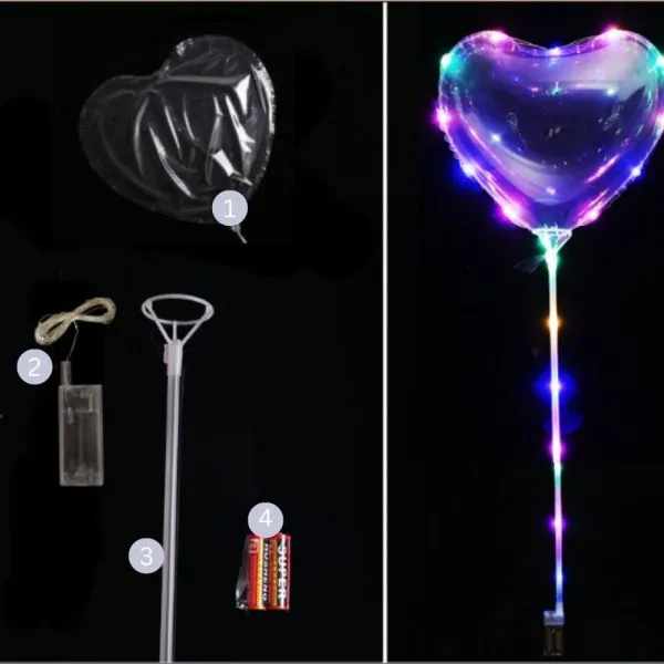 magični led balon u obliku srca - slika 2