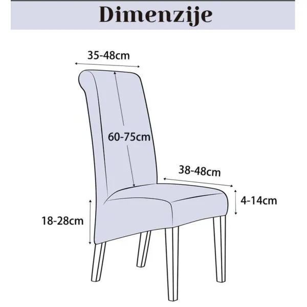 imperial - duže rebraste rastezljive navlake za stolice - slika 2