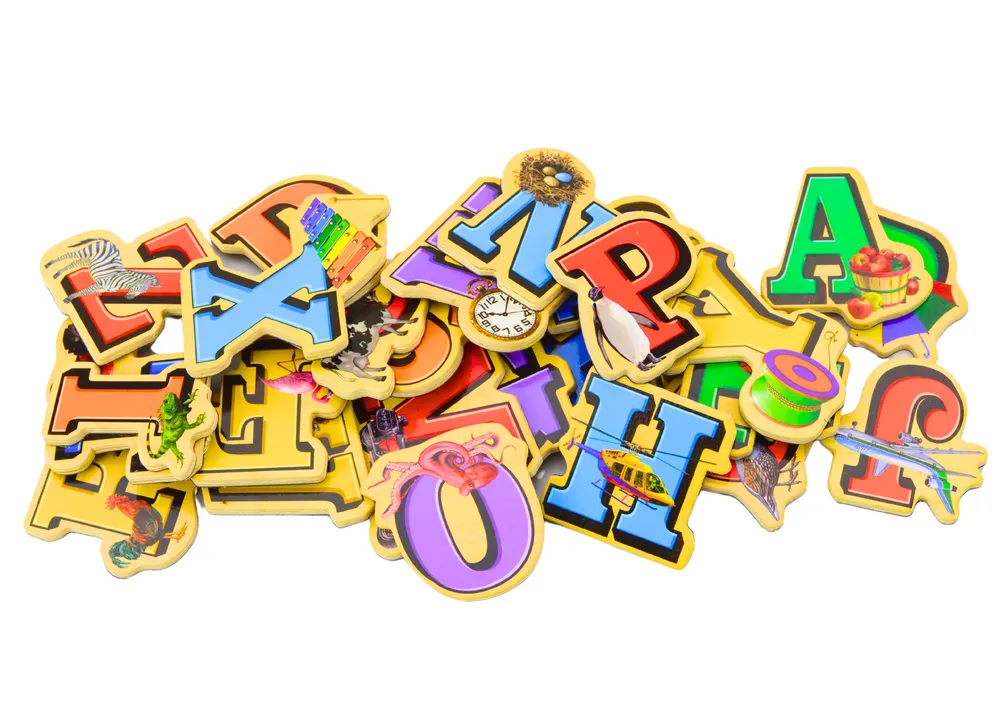 set of wooden letters pictures magnets 26 pieces - slika 2