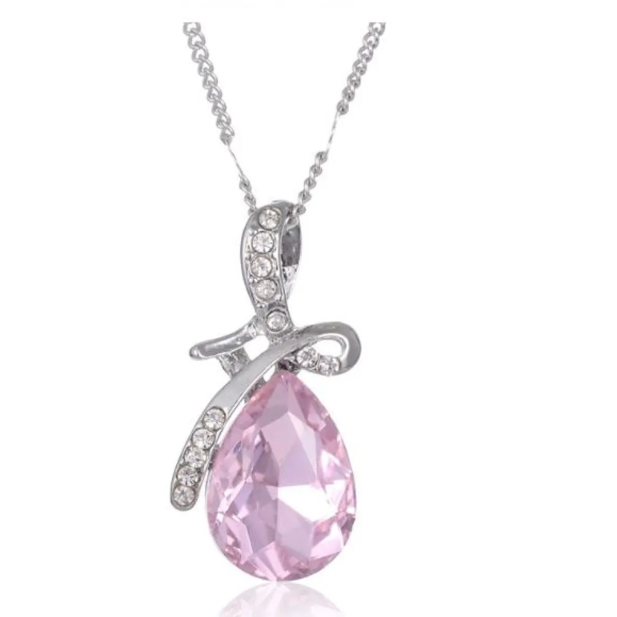 kristalna ogrlica eternal love teardrop crystal - slika 5