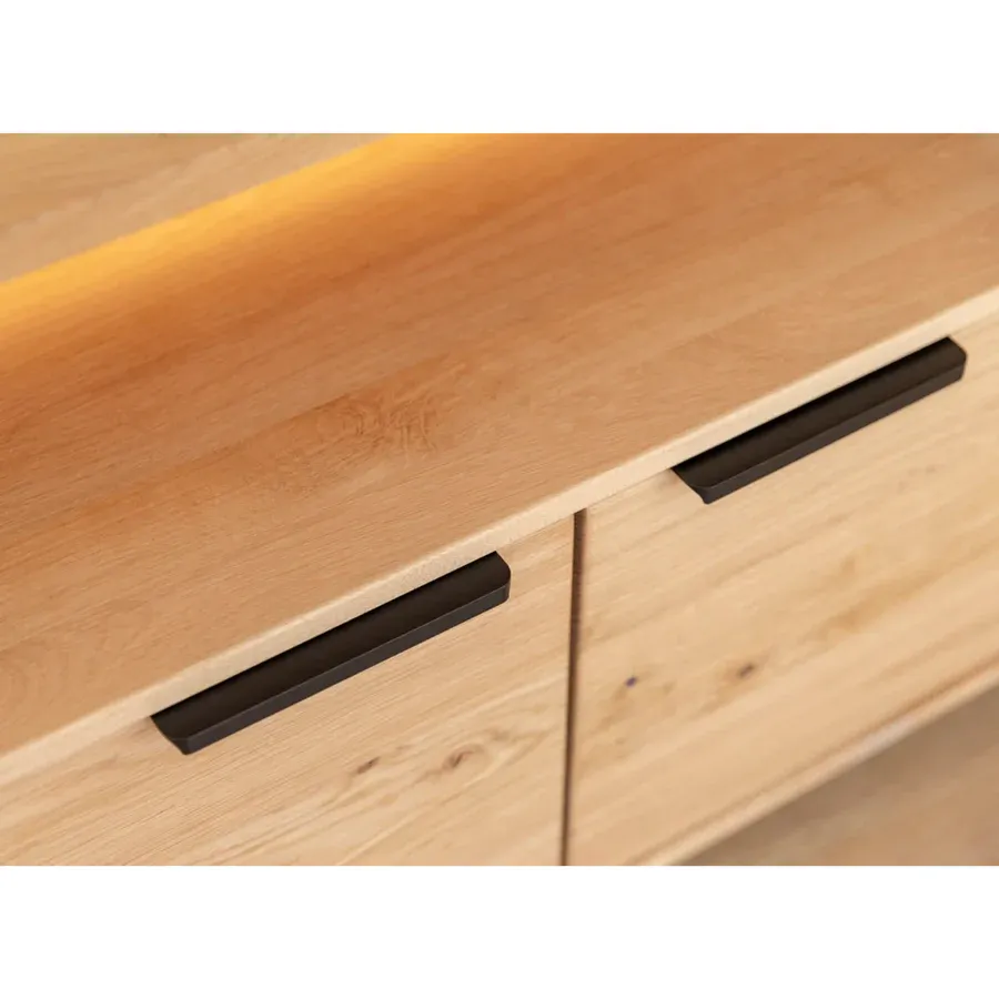 viseća tv komoda tirano 200x39 cm, materijal: masivno drvo hrast - slika 5