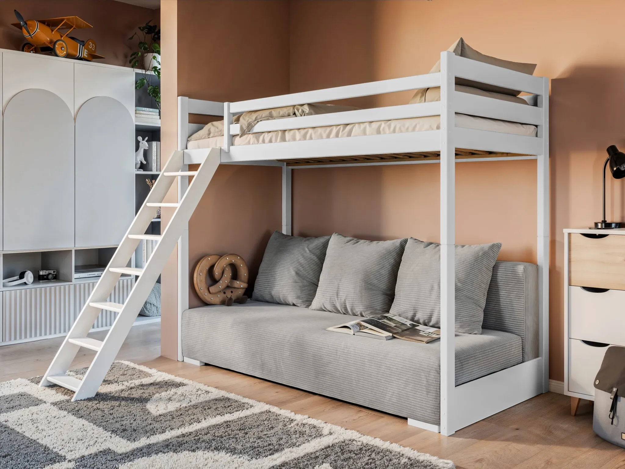 dječji krevet na kat s kaučem sofino 200×90/140×200 - slika 4