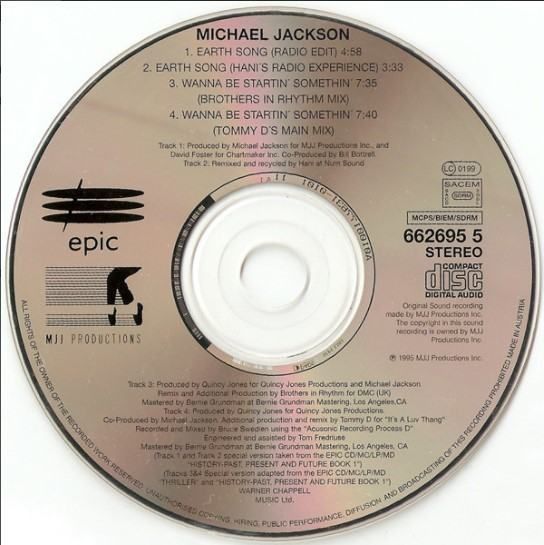 michael jackson ‎– earth song / wanna be startin' somethin' - slika 4