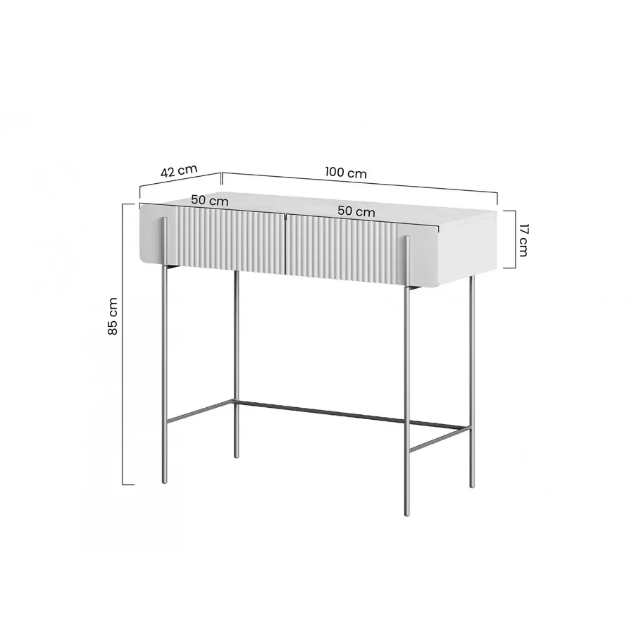 pomoćni stolić malmi 100cm, 2 ladice, materijal: mdf - slika 6