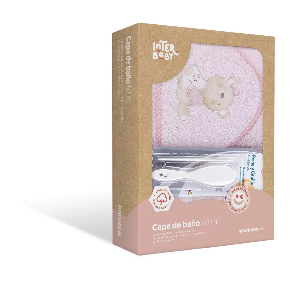 ručnik za bebe s češljićem i četkom /više boja - slika 3