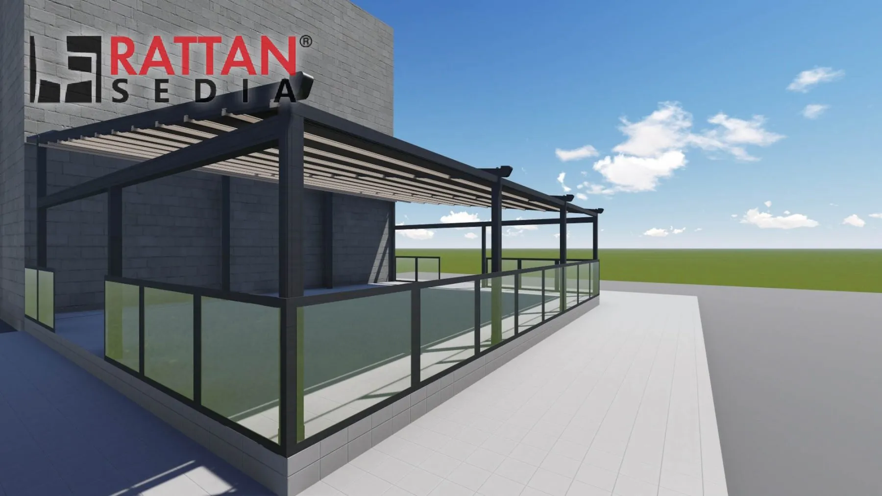 jednovodna pergola tenda – alpha - slika 3
