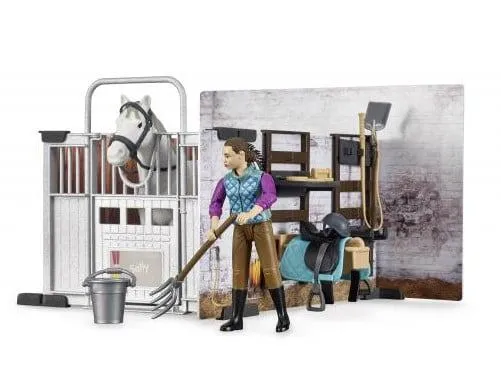 bruder staja za konje set figurica s konjem i objektima - slika 2