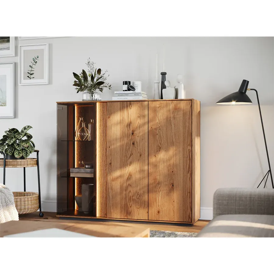 vitrina collodi 135x115cm, materijal: masivno drvo hrast - slika 11