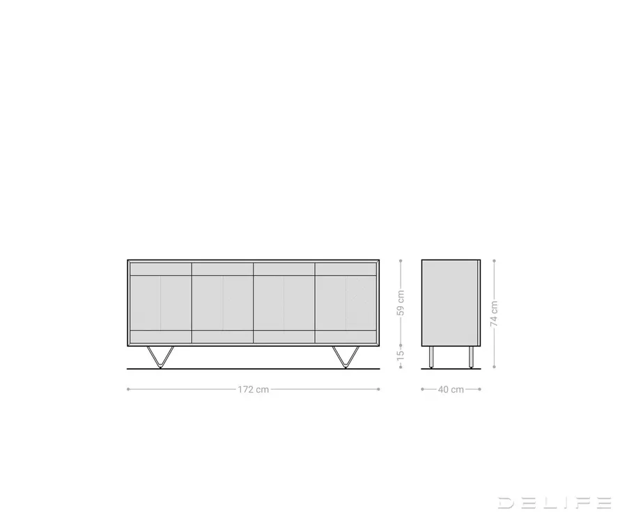 komoda manjula 172x40cm, materijal: mango - slika 6