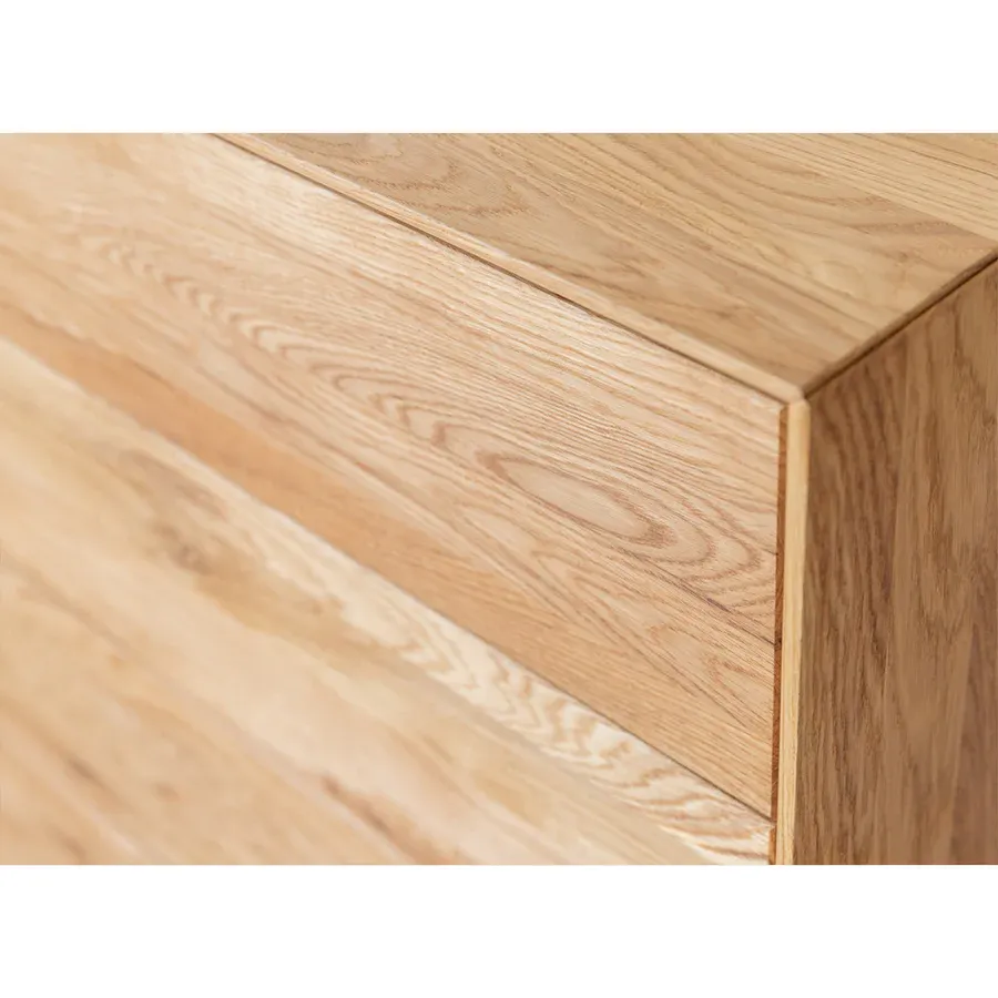 komoda modern loft 120,50x45cm sa staklom,materijal:masivno drvo hrast - slika 2