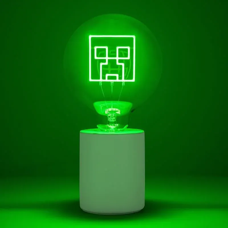 paladone minecraft creeper led neon bulb lamp - slika 2