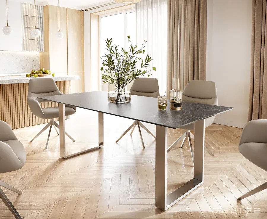 Blagovaonski stol Edge 200x100, Materijal: Keramika Laminam Nero Greco - Čakovec