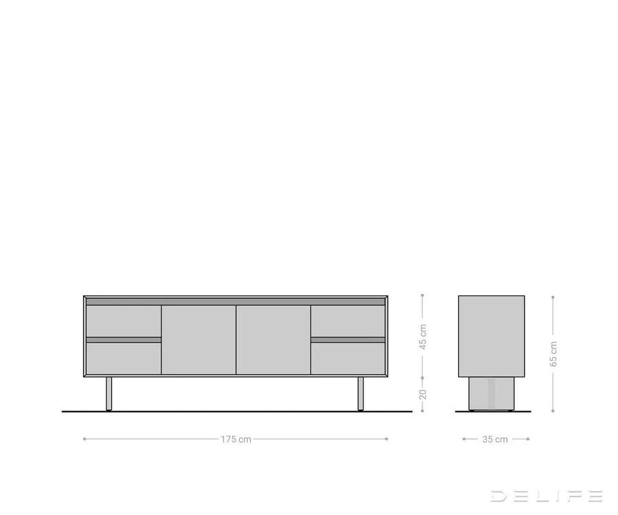 komoda elandor 175x35cm, materijal: bagrem - slika 8