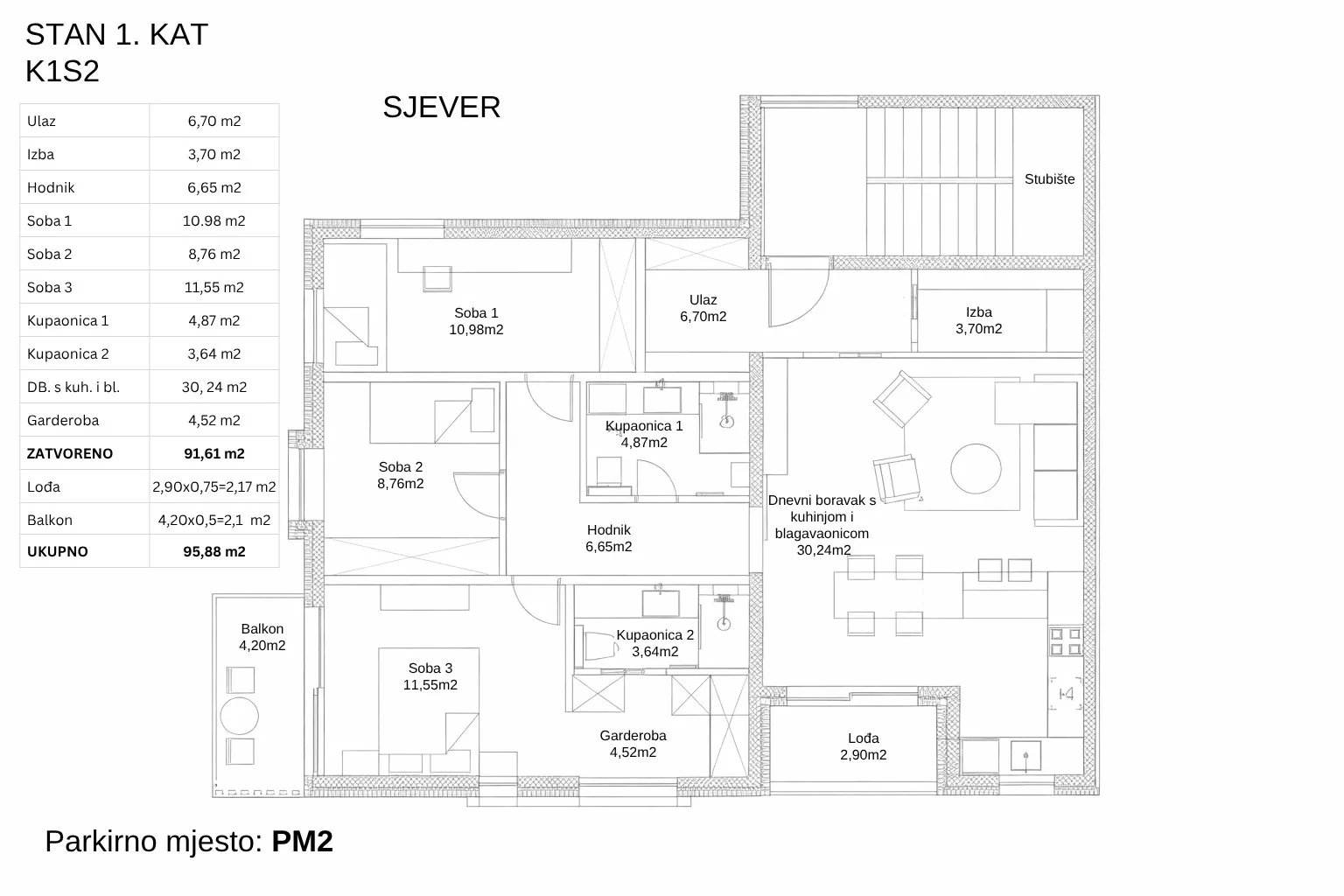 posljednji stan! savska 79 residence – 95 m², 3 sobe, 2 kupaonice - slika 5