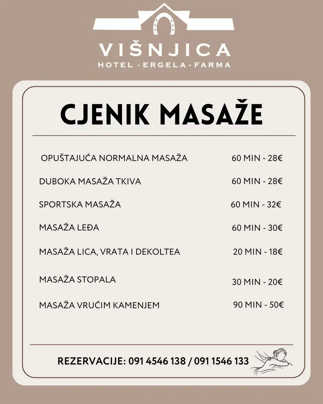 Hotel Višnjica - sportska masaža 60 min - Višnjica, Sopje