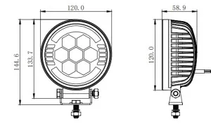 skyled aura c35f radna svjetiljka (okrugla), 9–32 v, 35 w, 3500 lm - slika 2