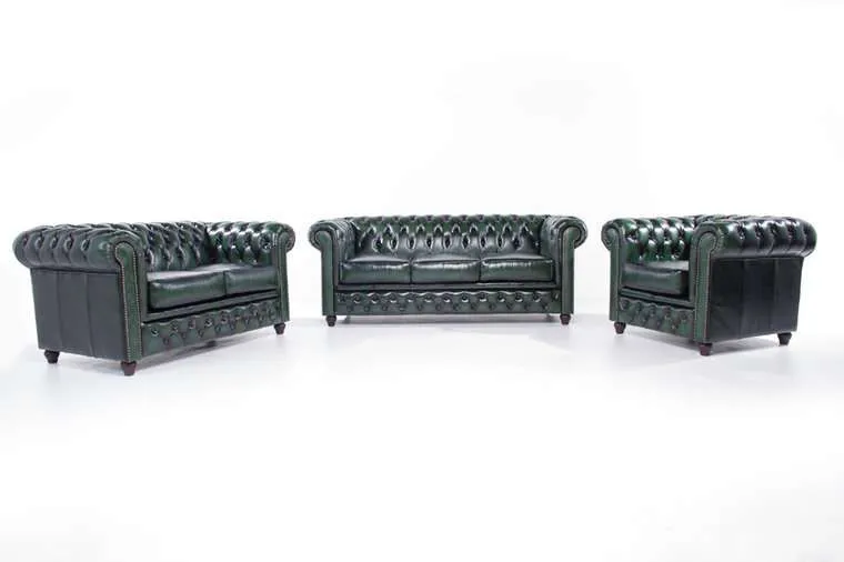 chesterfield set garnitura original leather | 1 + 2 + 3 sjedišta - slika 1
