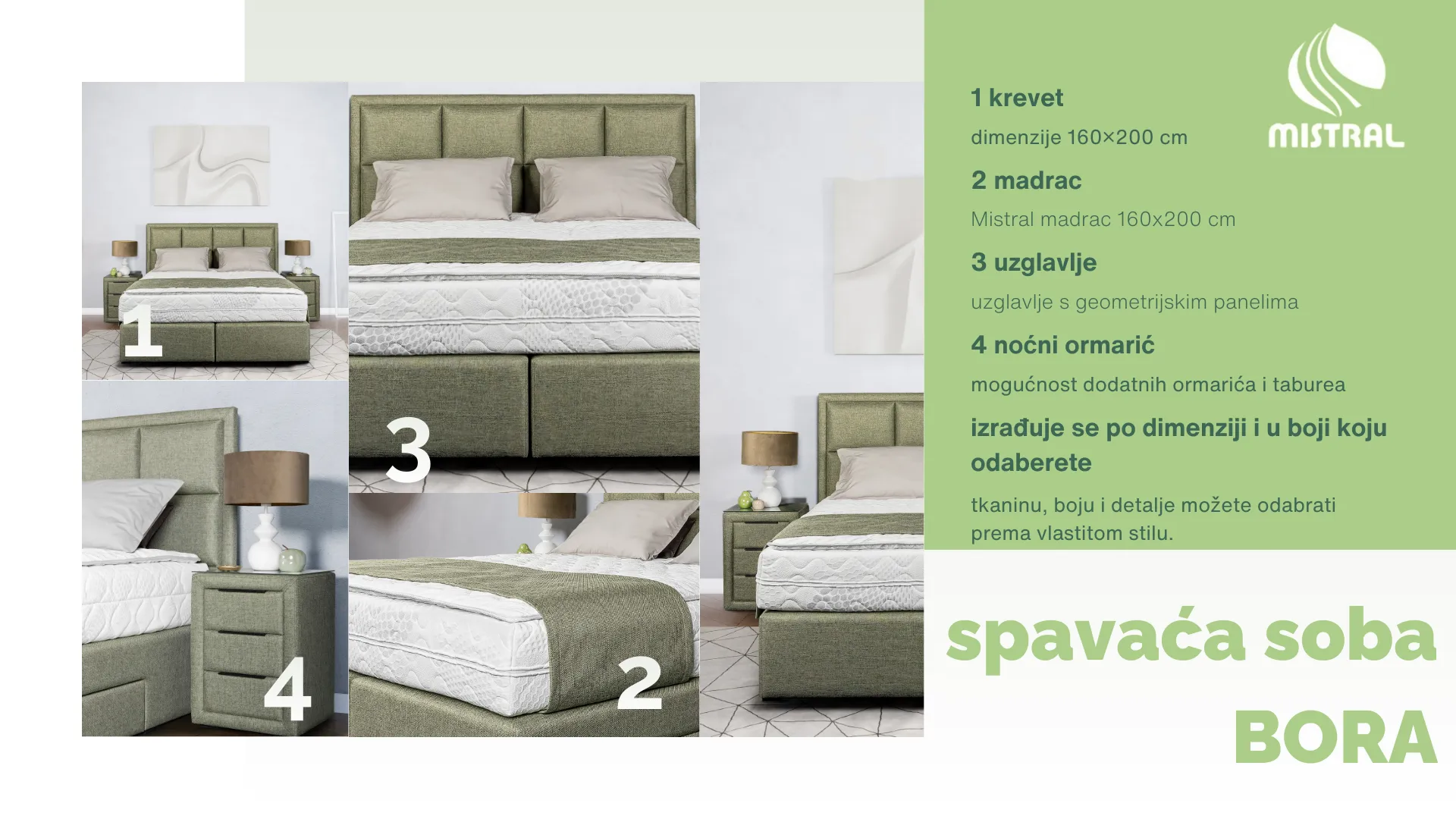 spavaća soba bora (komplet) | mistral zadar | hrvatska proizvodnja - slika 2