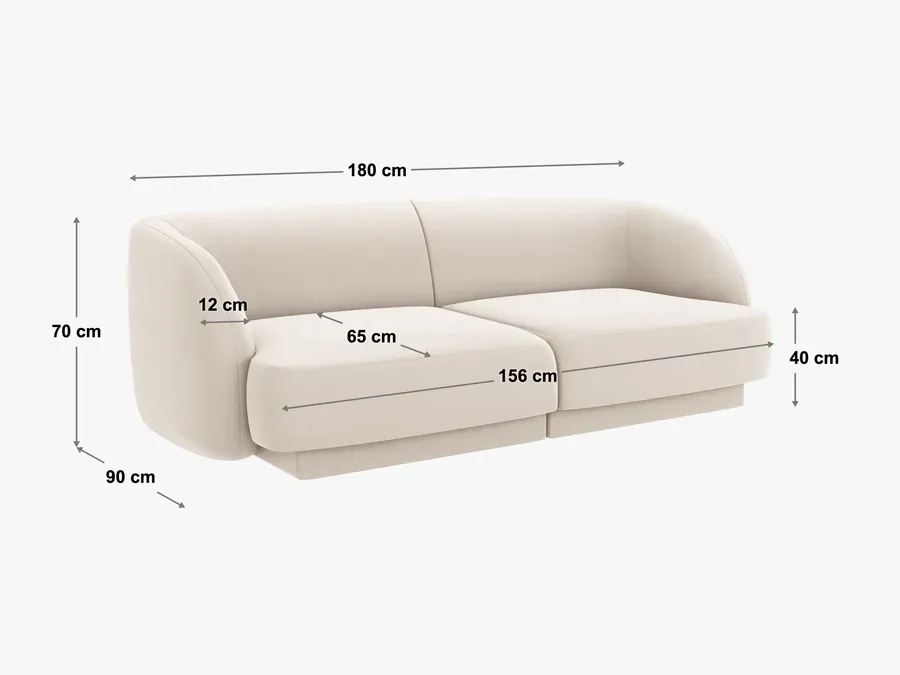 sofa miley 180x90cm, materijal: boucle - slika 5