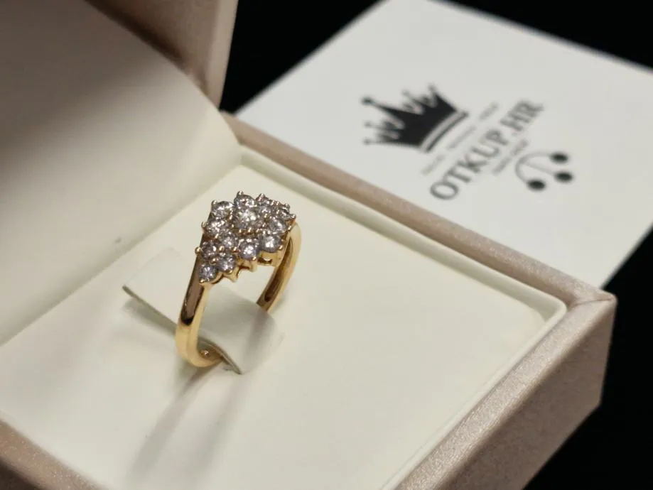 zlatni prsten s dijamantima 0,69ct / r1, rate ! - slika 3