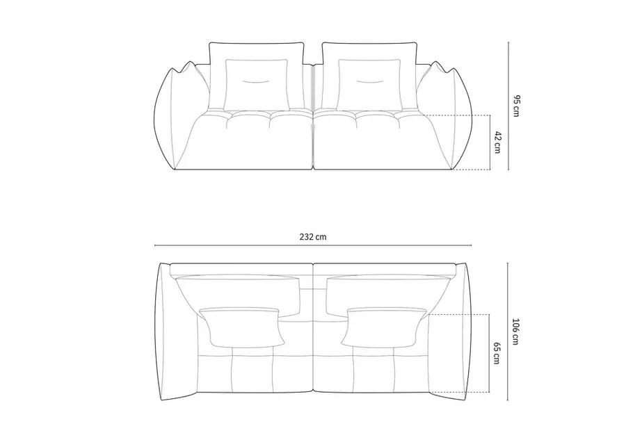 bloom sofa, 3 sjedala, 232x106 cm, materijal: baršun - slika 5