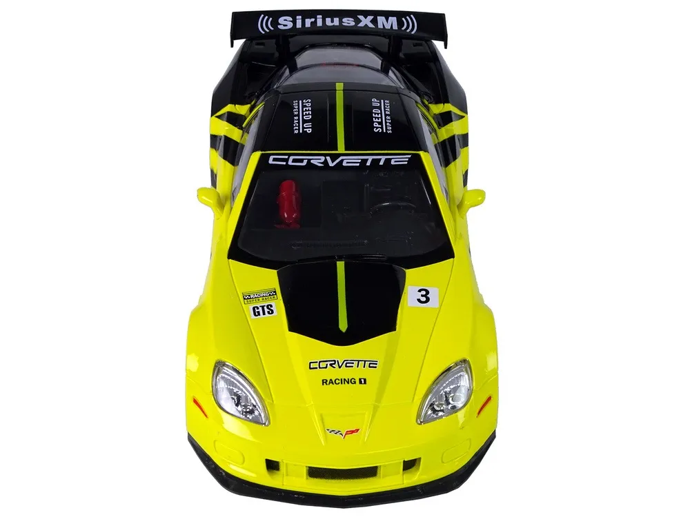 auto na daljinsko upravljanje 1:18 corvette c6.r - žuti - slika 5