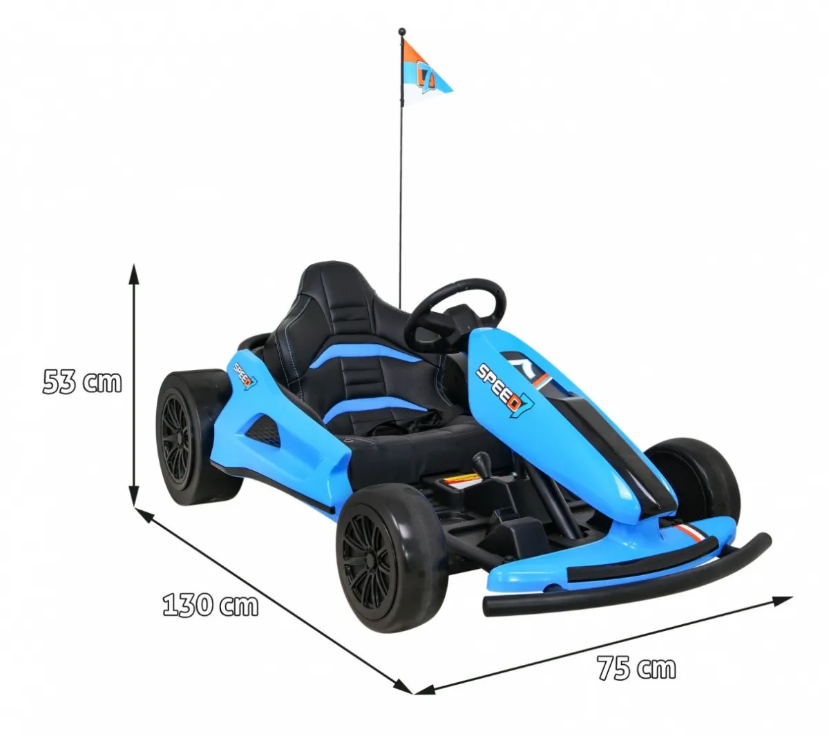 go-kart na akumulator speed 7 drift king - plavi - slika 2