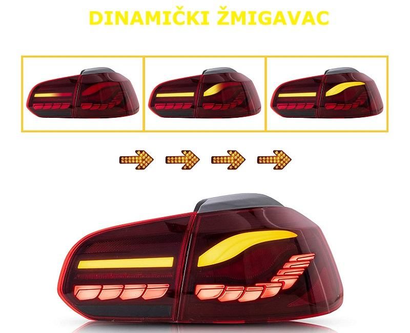 oled lampe za vw golf vi - dinamički žmigavac-crvene-crne-top izgled - slika 7